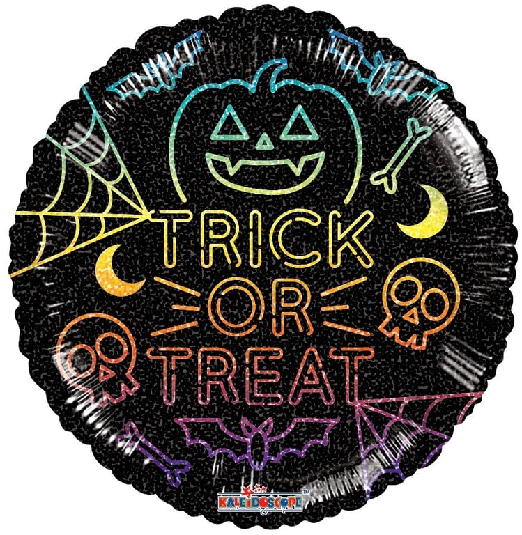 Rainbow Trick or Treat Balloon, 18 Party and Halloween Decoration