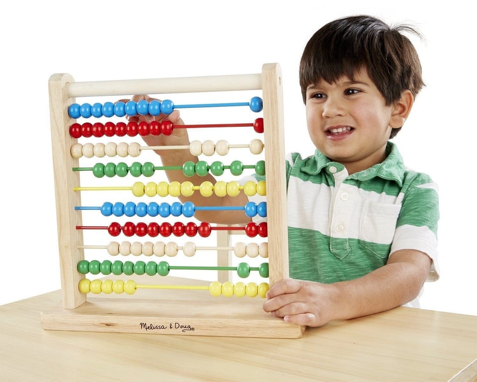 Melissa and Doug Wooden Abacus - Educational Counting Toy for Math Learning