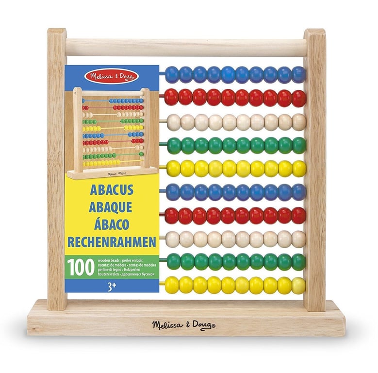 Melissa and Doug Wooden Abacus - Educational Counting Toy for Math Learning