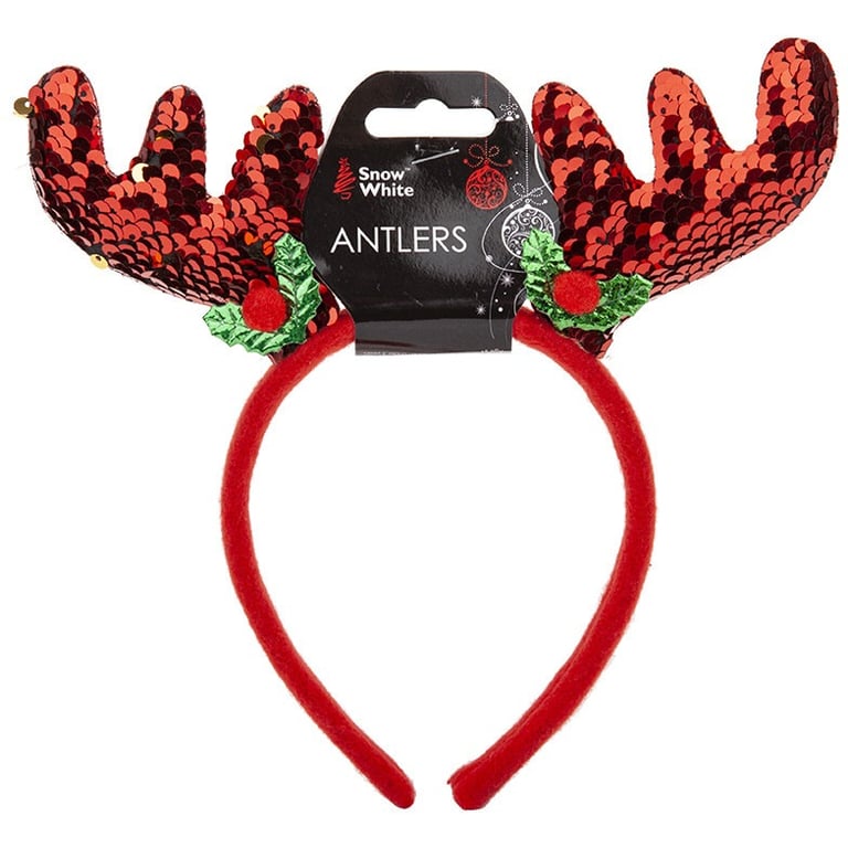 Red Sequin Antlers - Festive Party Decorations and Glam Wedding Accents