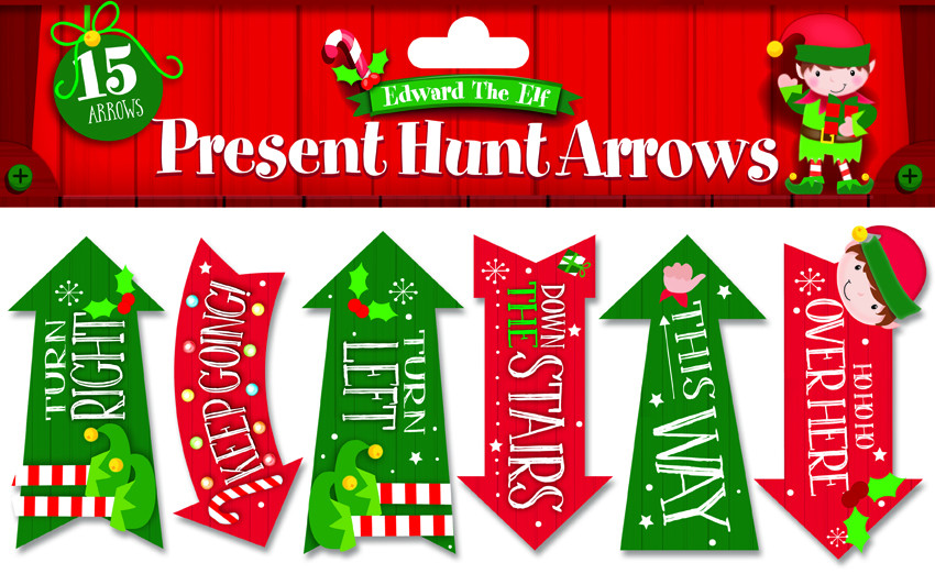 Christmas Present Hunt Arrows - Themed Decorations and Party Supplies for Holiday Season Home Decor