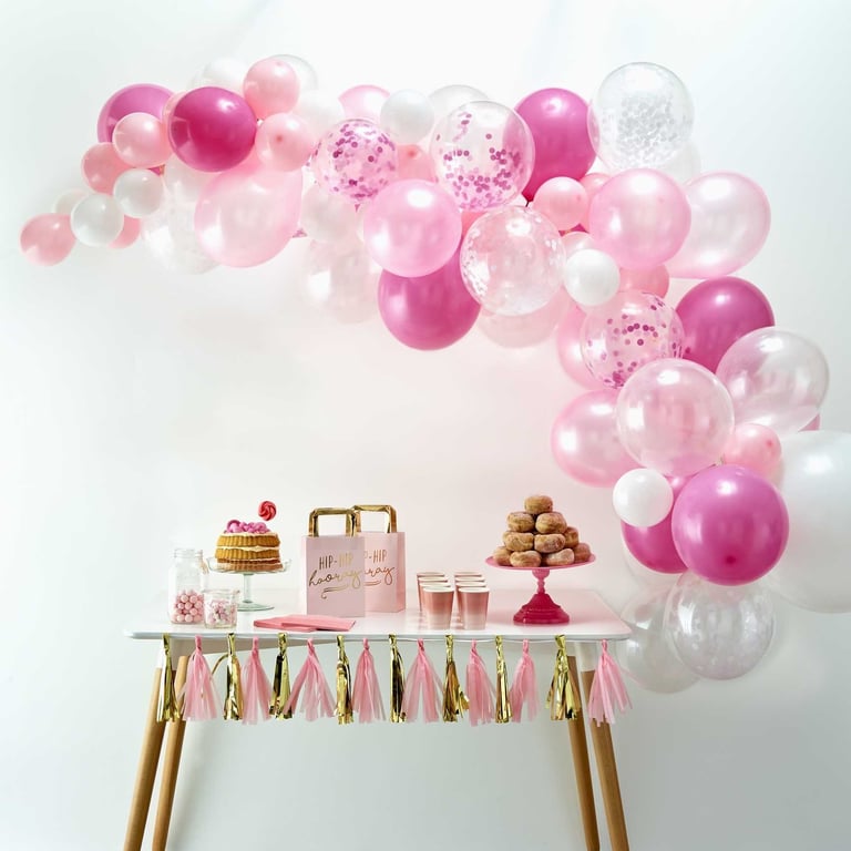 Pink Balloon Arch - Elegant Event Decoration for Home & Garden Parties