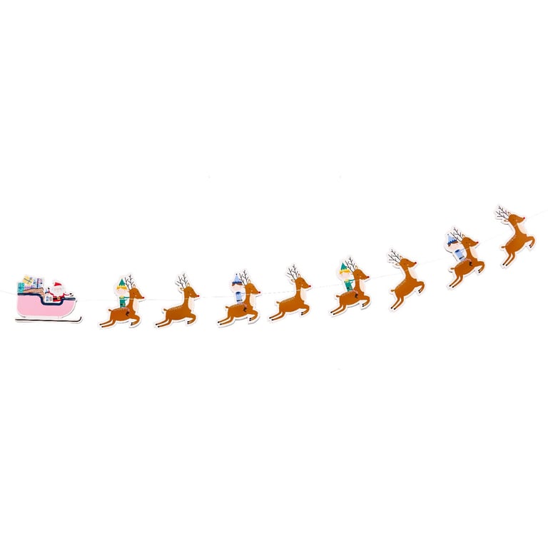 Christmas Reindeer 2m Paper Banner - Holiday Home Decor Decoration