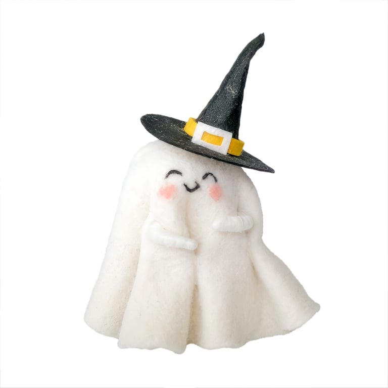 Felt Ghost with Witch s Hat Hanging Decoration - Perfect Home and Holiday Ornament