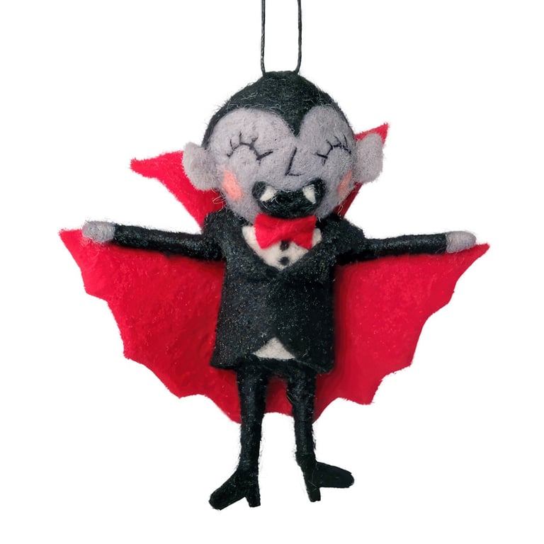 Felt Count Dracula 12cm Hanging Ornament - Vampire Home Decor Decoration for Halloween Season
