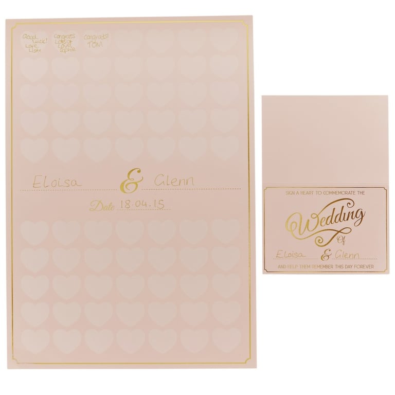 Elegant Gold Foiled Guest Book Poster - Personalized Wedding Event Invitation Book