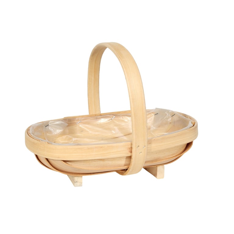 Natural Trug Basket 25.5cm - Woven Garden Storage Home Decor