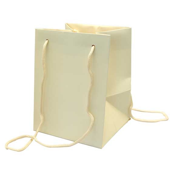 Cream Artisanal Hand Tie Bag - Homemade Cotton Handbag Gift