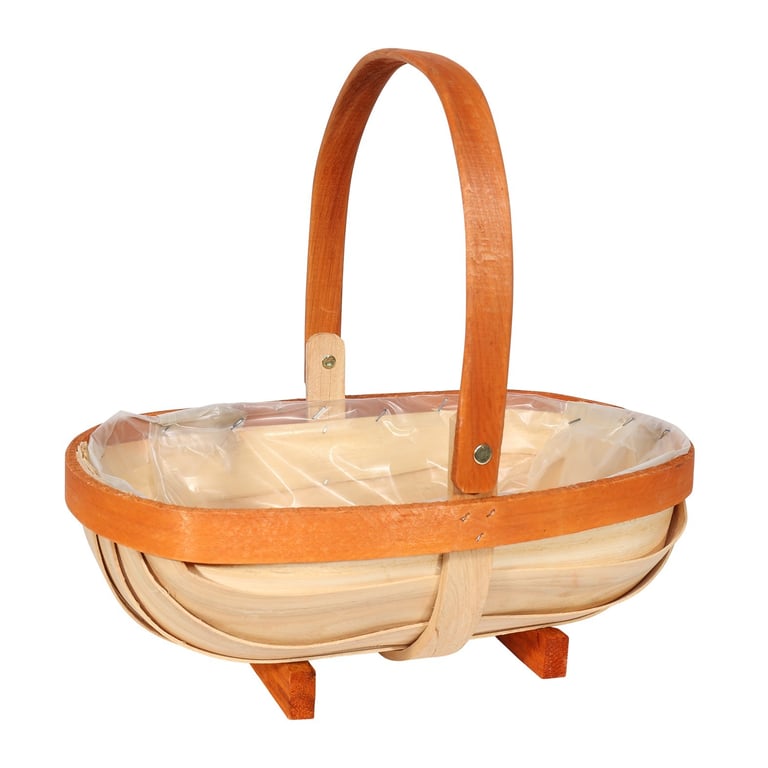 Large Woven Trug Basket - 34.5cm Garden Storage Solution