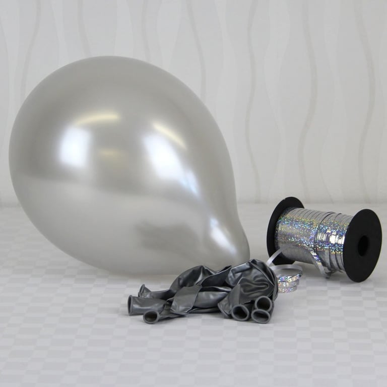 Metallic Silver Balloons - Elegant Party Decorations and Event Supplies