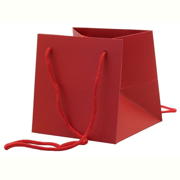 Small Red Hand Tie Bag - Craft Bag for Home Decor and Party Clutch