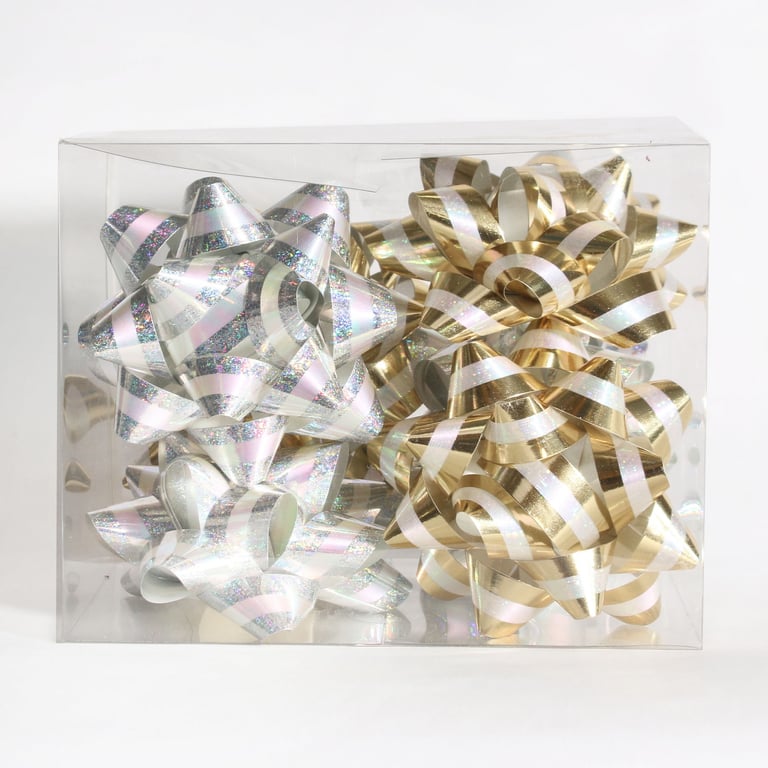 Silver and Gold Sparkle Mix Bows - Add Elegant Touch to Home Decor & Fashion
