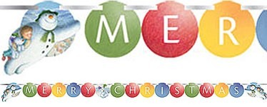 Snowman and Snowdog Holiday Ribbon Banner - Winter Home Decoration