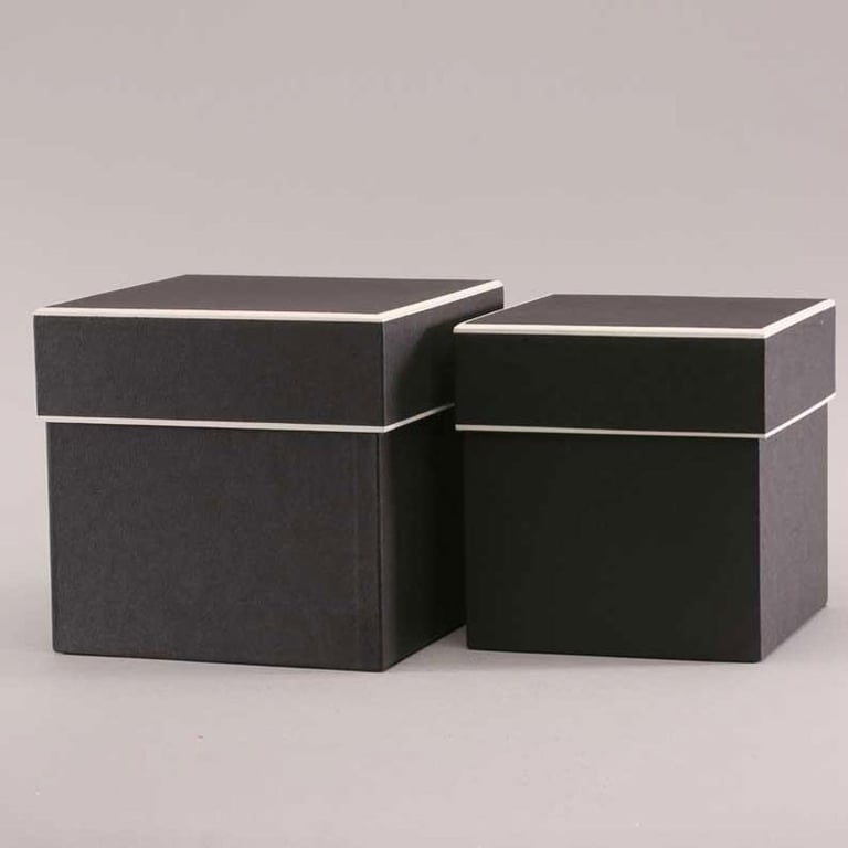 Black Square Hat Box Set of 2 - Protective Storage and Display Case