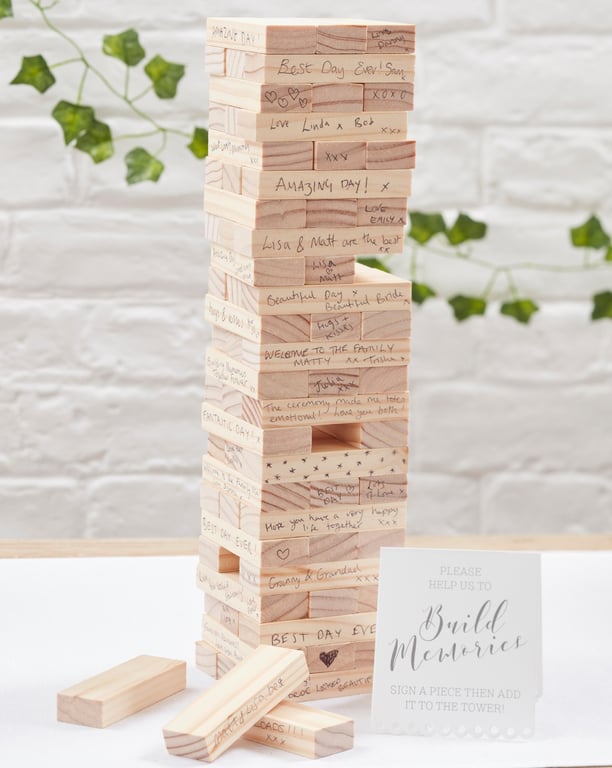 Memory Building Blocks Guest Book - Personalized Home Decor Wedding Favor