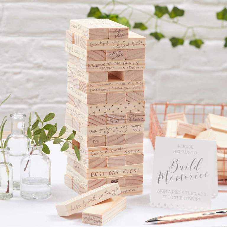 Memory Building Blocks Guest Book - Personalized Home Decor Wedding Favor