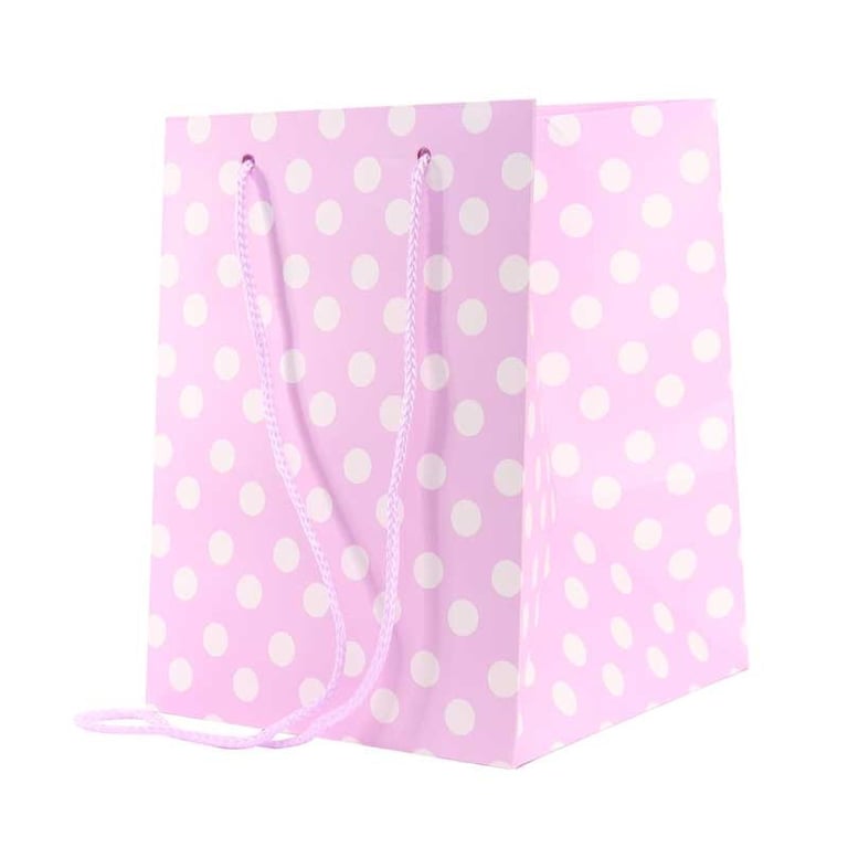 Lilac Polka Dot Hand Tie Bag - Floral Home Decor and Party Favor Accessory