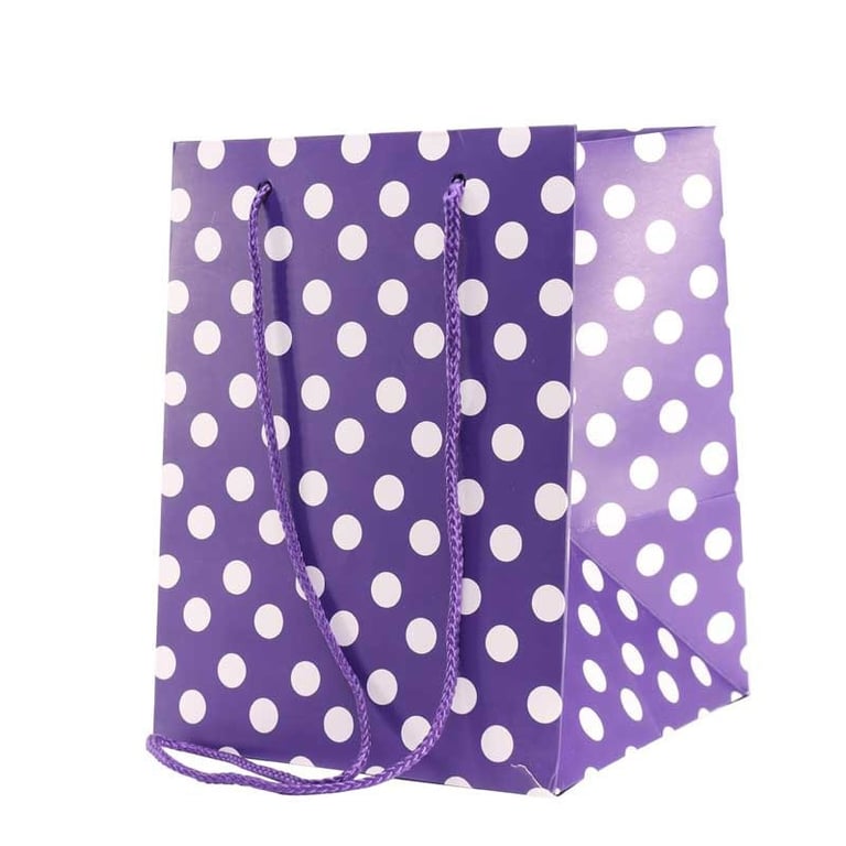 Purple Polka Dot Hand Tie Bag - Fashionable Home Decor and Party Accessory
