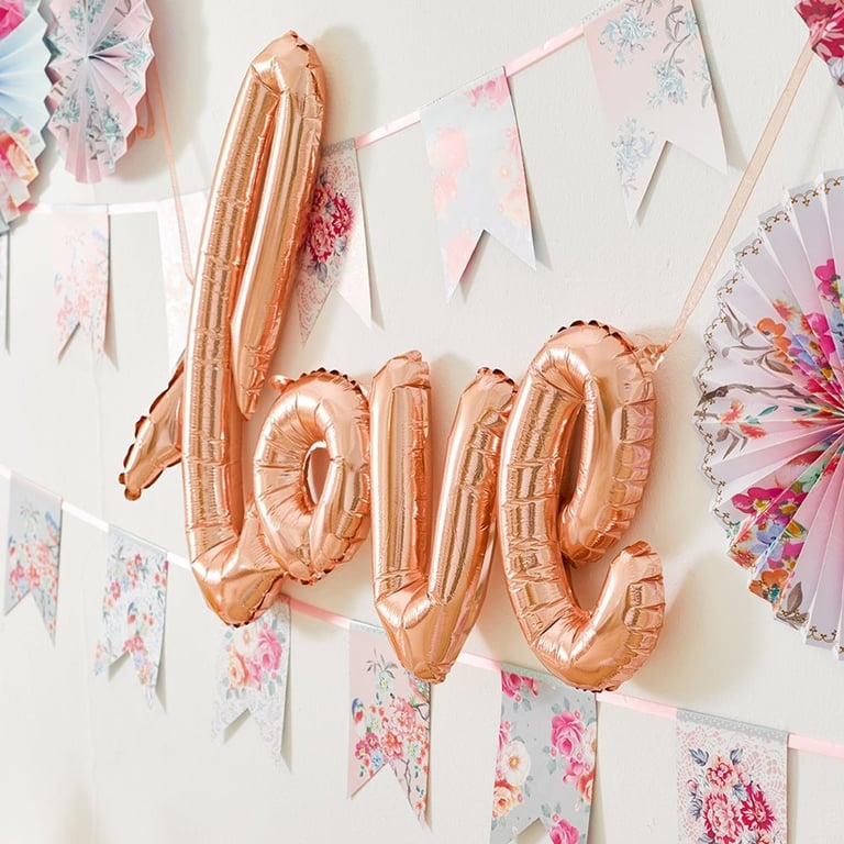 Rose Gold Love Balloon - Elegant Home Decor for Romantic Occasions