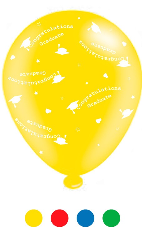 Congratulations Graduate Latex Balloons (8 Pack) - Graduation Party Supplies & Decorations