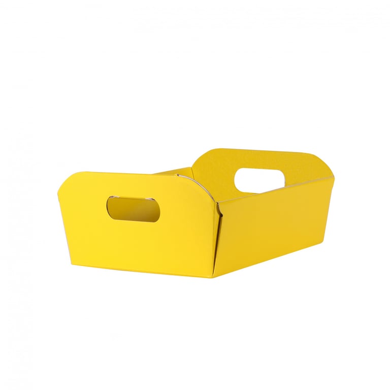 Yellow Small Hamper Box - 34.5cm Storage Basket for Laundry and Home Organization