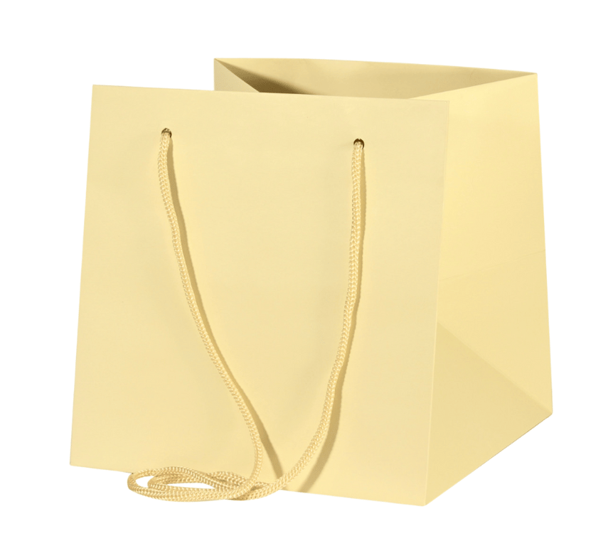 Yellow/Cream Hand Tied Bag 25cm - Fashionable Home Decor Accessory