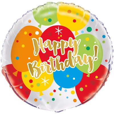 Glitz Gold Happy Birthday Foil Balloon - Luxury Party Decoration