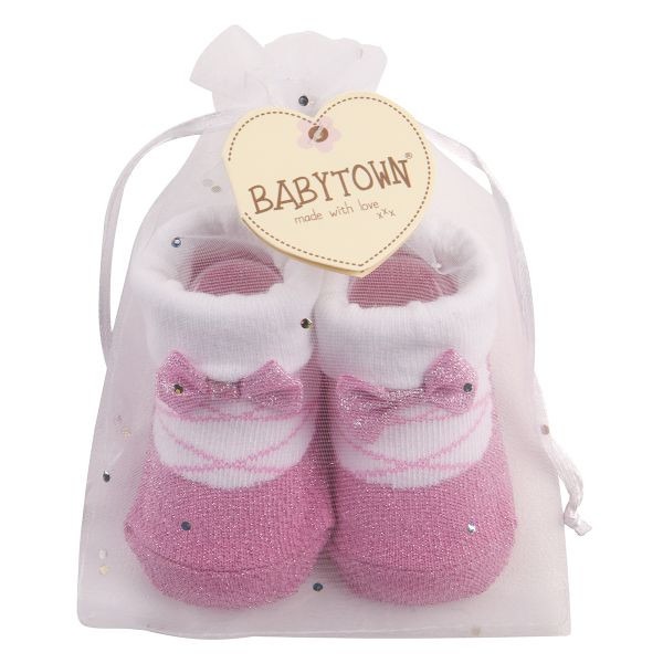 Baby Ballerina Socks Set - Newborn to 12 Months, Ballet Dance Socks in Organza Gift Bag