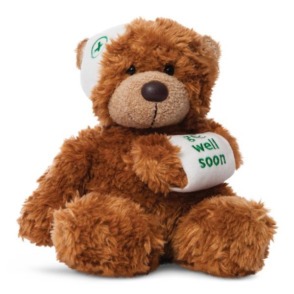 Get Well 9-Inch Dark Brown Comforting Stuffed Healing Bear