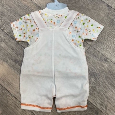 Nursery Time 2-Piece Baby Dungaree Set - Short Baby Clothes for Girls