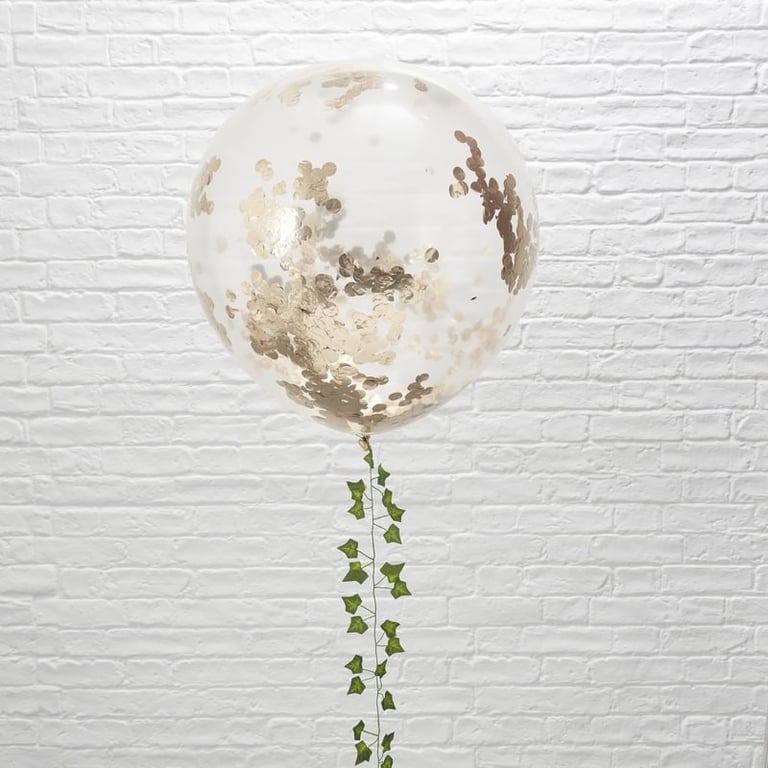 Large Rose Gold Confetti Balloons - Party Decorations and Event Supplies