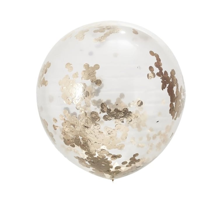 Large Rose Gold Confetti Balloons - Party Decorations and Event Supplies