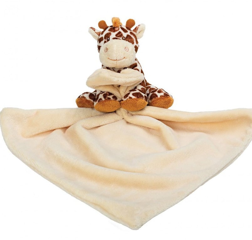 Bing Bing Giraffe Rattle Blankie - Soft Giraffe Baby Sleep Blanket with Soothing Rattle for Infants Comfort and Development.