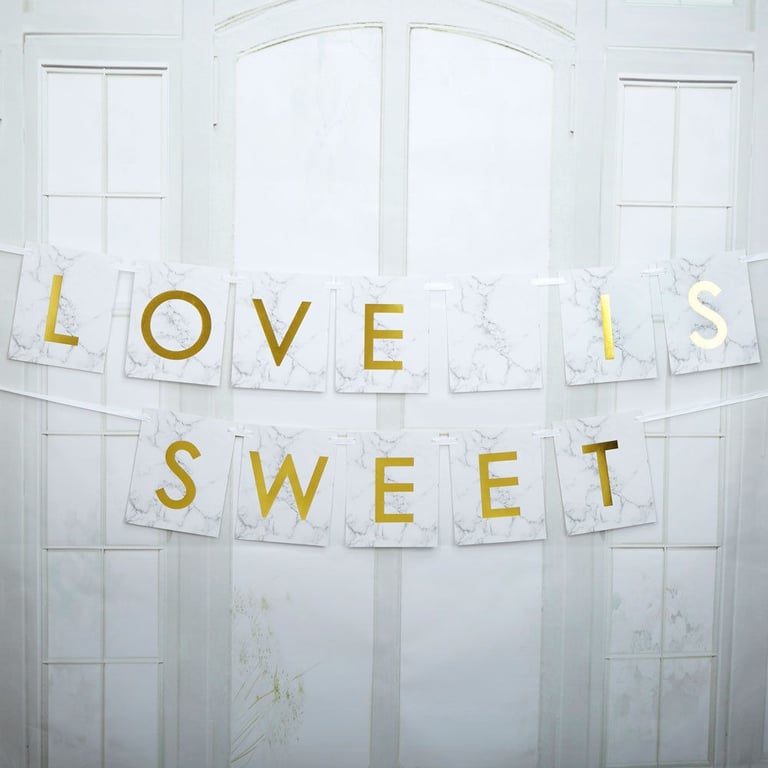 Marble Candy Buffet Bunting - Elegant Party Decorations for Home and Wedding Celebrations