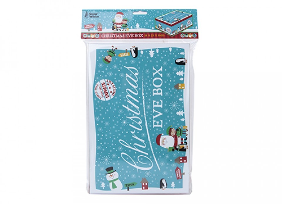 Small Blue Character Christmas Eve Gift Box for Home Decor and Holiday Decoration