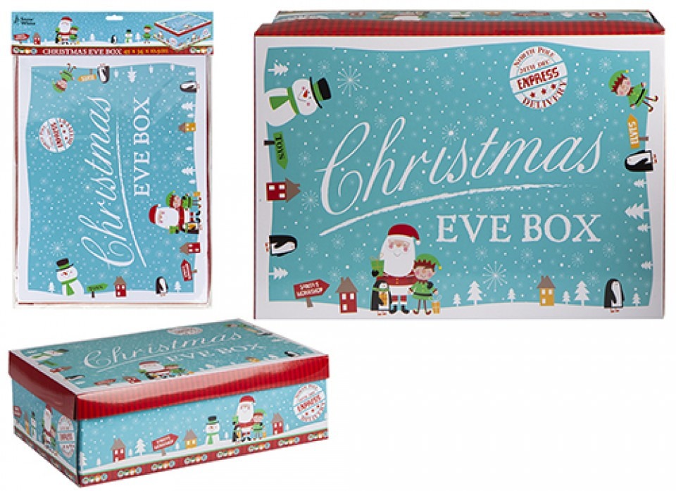 Blue Mini Character Christmas Eve Gift Box Set with Header Card Decoration