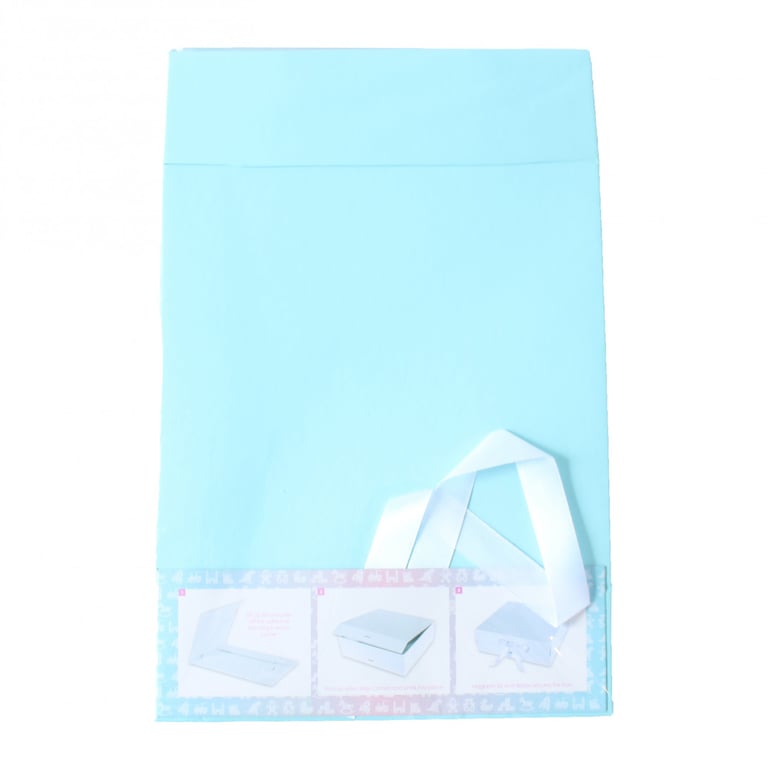 Medium Blue Baby Keepsake Box - Preserve Cherished Memories in a Beautiful Wooden Storage Chest