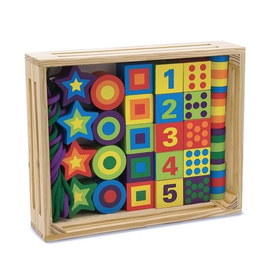 Melissa and Doug Lacing Beads - Develops Fine Motor Skills in Preschool Learning