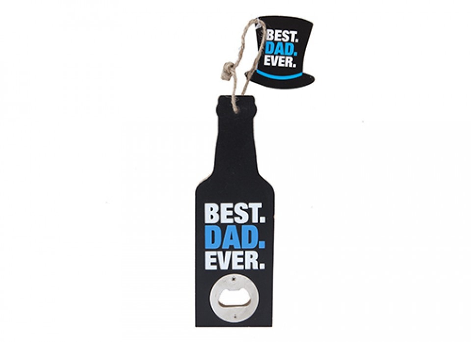 Best Dad Ever Hanging Wall-Mounted Bottle Opener - Perfect Home Bar Essential Gift for Beer Lovers