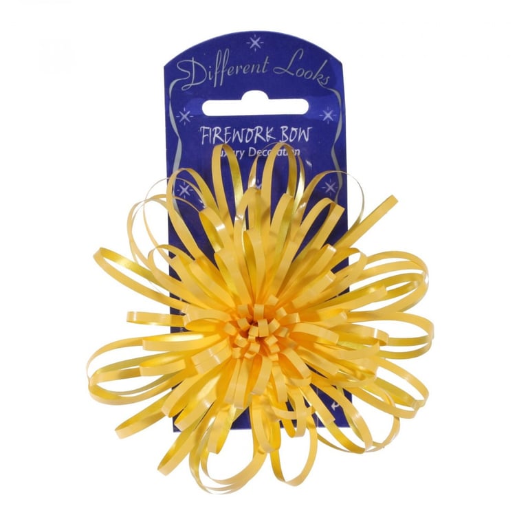Yellow Firework Bow - 10cm Home Decor Party Accessory