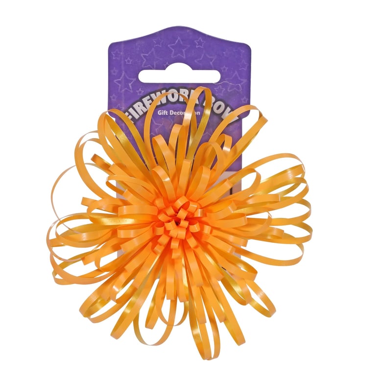 Orange Firework Bow - Vibrant 12cm Party Decor & Home Decoration