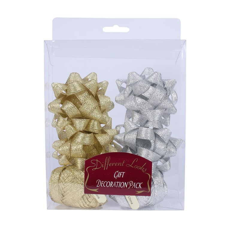 Metallic Gold & Silver Bows and Clips - Decorative Hair Accessories for Home and Fashion