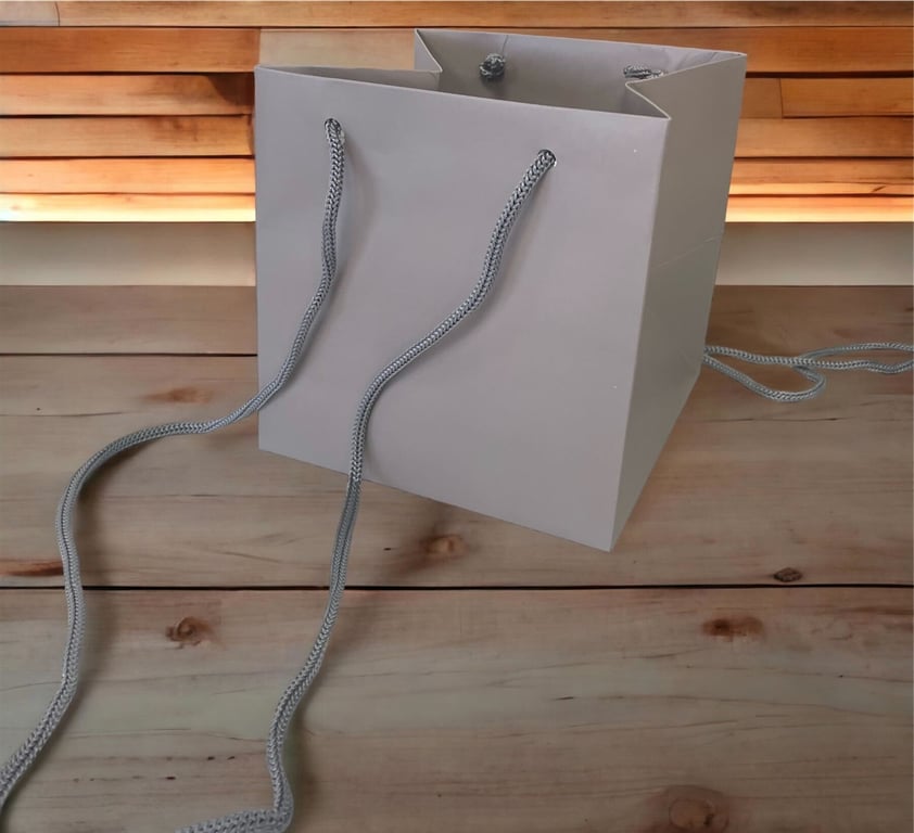 Stone Grey Hand Tie Bag - Handcrafted Home Decor Fashion Tote in Rich Grey Tone