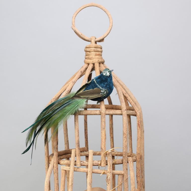 Green Princess Bird Parrot Clip Toy - Durable Green Bird Cage Perch Holder