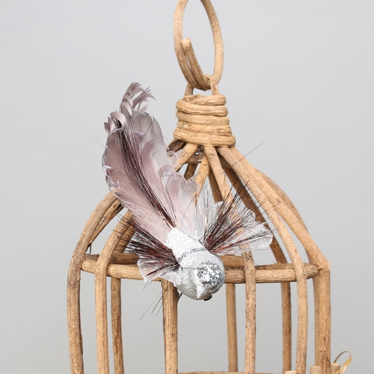 Silver Fantasy Bird with Clip - Unique Bathroom Decoration Accessory