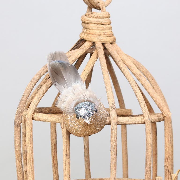 Silver Longtail Finch Pet Bird Clip - Finch Cage Decoration Accessory