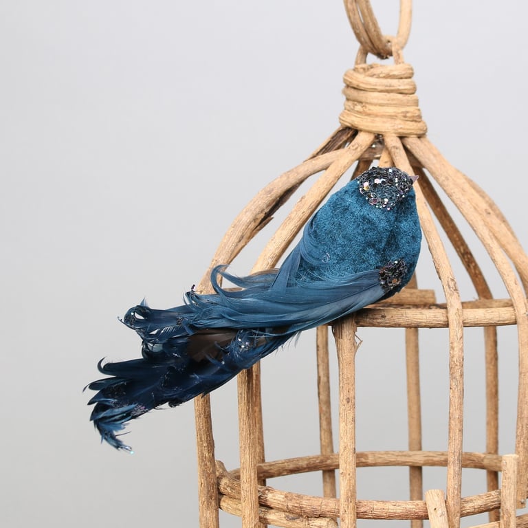 Blue Showfeather Bird Feeder with Clip - Outdoor Bird Watching Equipment