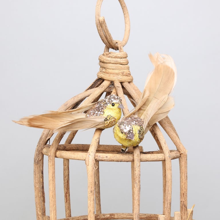Gold Glitter Bird Clip - Elegant Home Decor Ornament