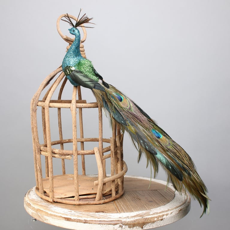 Peacock Longtail Feather Decoration with Clip - Unique Home Decor Accent