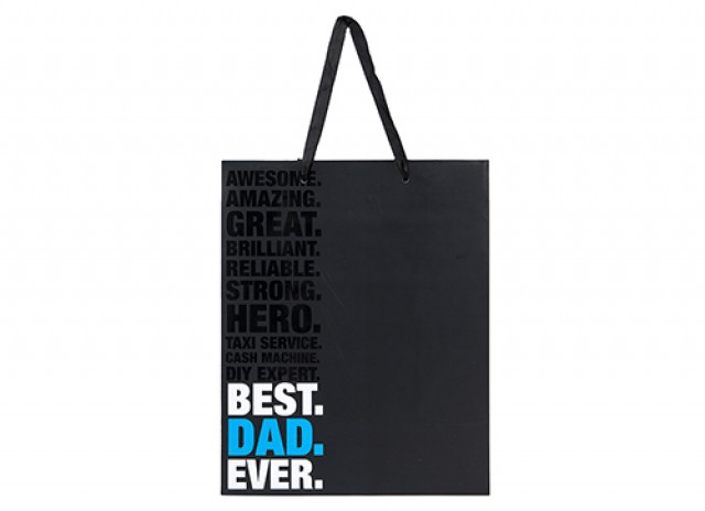 Large Personalized Best Dad Ever Gift Bag - Custom Fathers Day Present